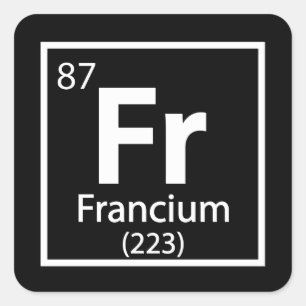 Sticker Carré Francium - Tableau périodique des sciences françai
