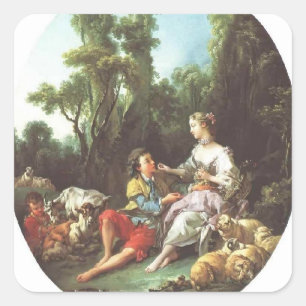 Sticker Carré Francois Boucher - ils pensant au raisin