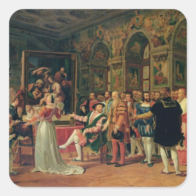 Sticker Carré François Ier Réception d'une peinture de la Sainte (Devant)