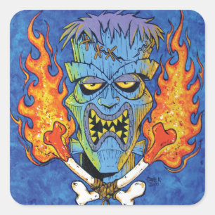 Sticker Carré Franken-Tiki