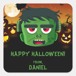 Sticker Carré Frankenstein Halloween