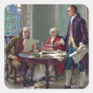 Sticker Carré Franklin, Adams et Jefferson À Philadelphie 1776