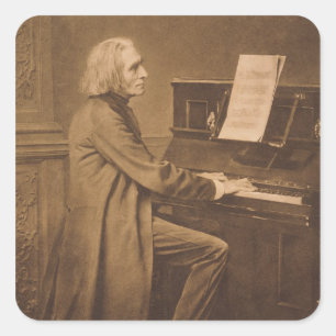 Sticker Carré Franz Liszt au piano