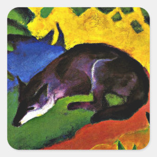 Sticker Carré Franz Marc - Blue Fox
