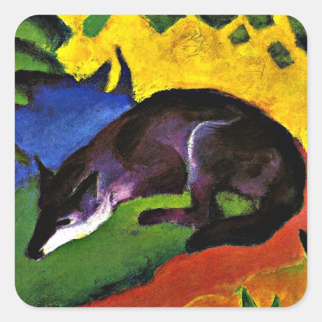 Sticker Carré Franz Marc - Renard Bleu (Devant)