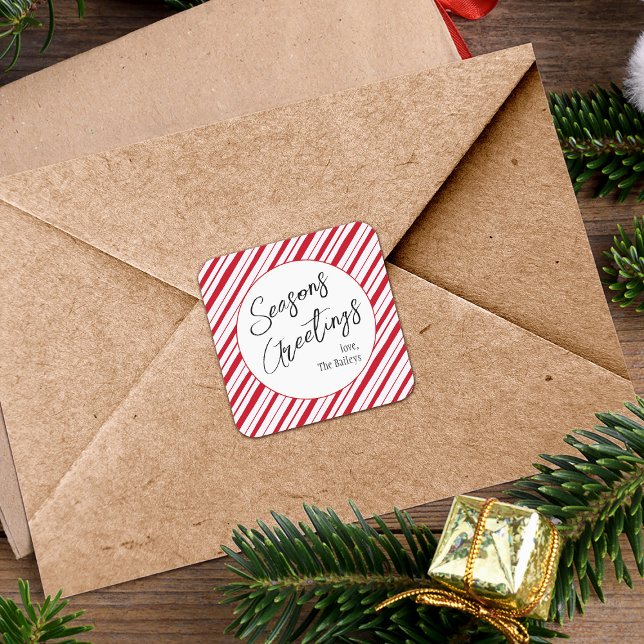 Sticker Carré Frappe de menthe Joyeuses Fêtes (Créateur téléchargé)