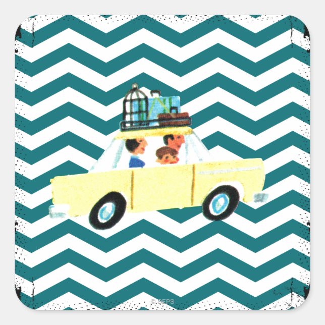 Sticker Carré Frapper la route ouverte 2 (Devant)