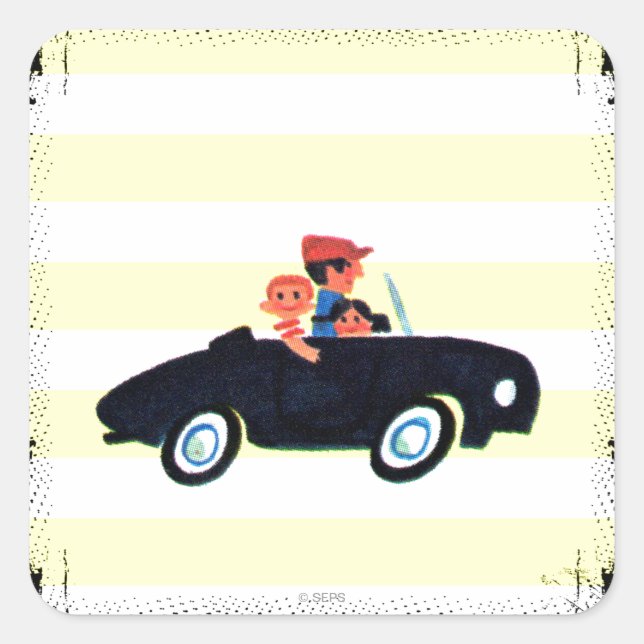 Sticker Carré Frapper la route ouverte 3 (Devant)