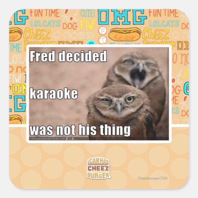 Sticker Carré Fred décide (Devant)