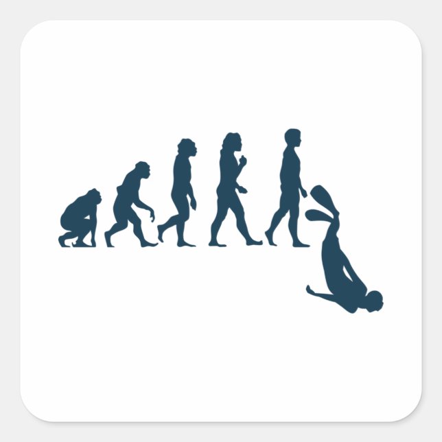 Sticker Carré Free Diver Evolution Plongée Apnea Diver gratuit (Devant)