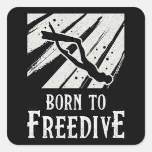 Sticker Carré Freediving Né À Freedive Apnoe Fans Freediver