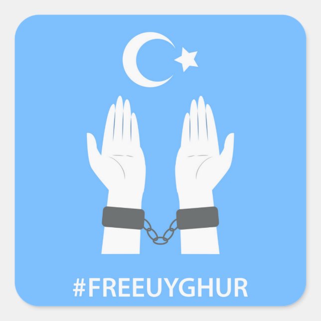 STICKER CARRÉ #FREEUYGHUR (Devant)