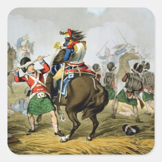 Sticker Carré French Cuirassiers at the Battle of Waterloo, Char (Devant)