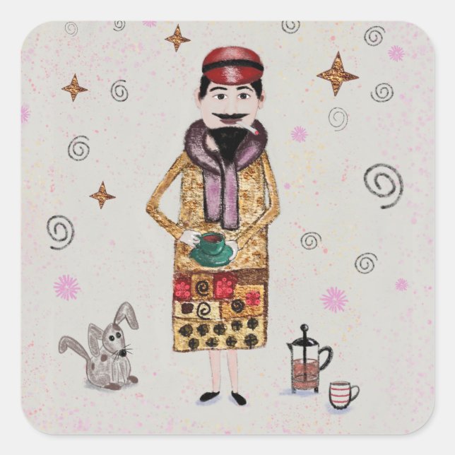 Sticker Carré French Guy  (Devant)