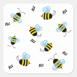 Sticker Carré Fréquente bourdonnante bourdonnante abeilles Mouse