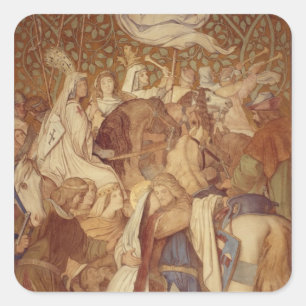 Sticker Carré Fresque, Elisabeth-Galerie, château de Wartburg