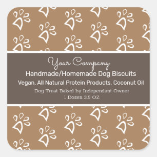 Sticker Carré Friandise pour chien fait maison fait à la main Pa