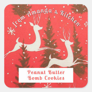 Sticker Carré Friandises de Noël Cookies de la cuisine de