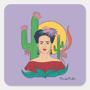 Sticker Carré Frida Kahlo Desert Graphic