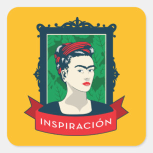 Sticker Carré Frida Kahlo   Inspiración