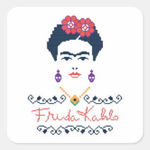 Sticker Carré Frida Kahlo   Viva Mexico