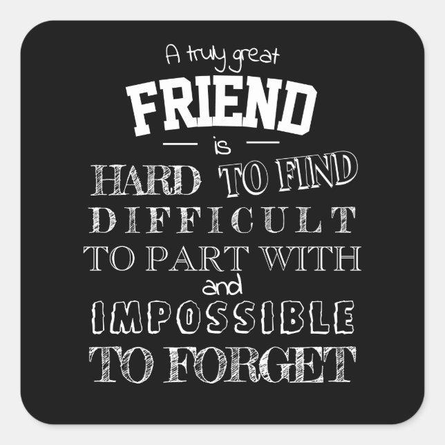 Sticker Carré Friend Merci Appréciation Cadeau bff (Devant)