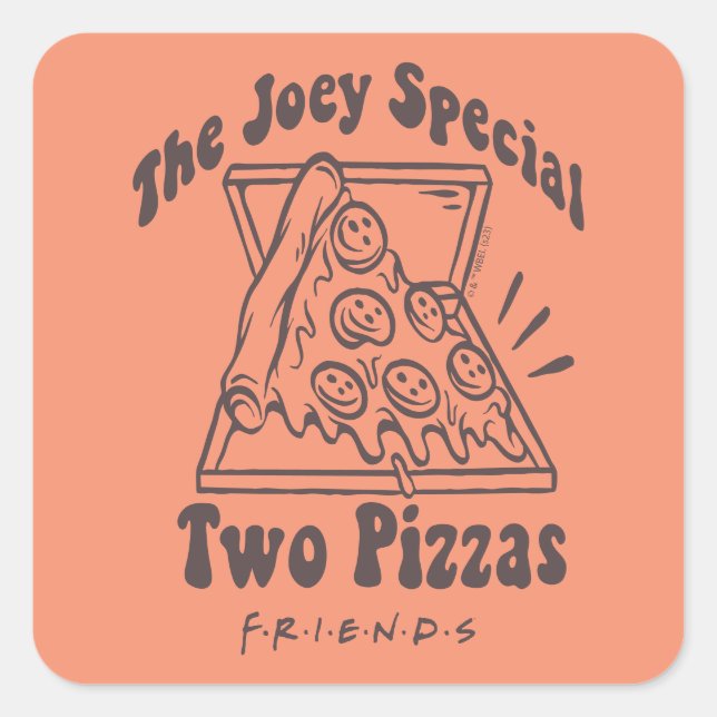 Sticker Carré FRIENDS™ | Citation Pizza Joey (Devant)
