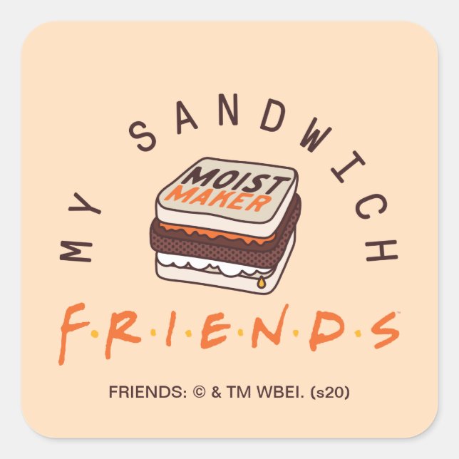 Sticker Carré FRIENDS™ | Mon Sandwich (Devant)