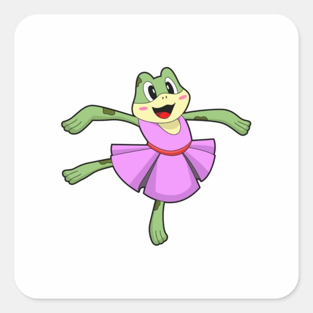 Sticker Carré Frog Ballet Dance (Devant)