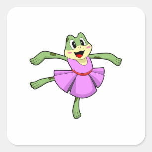 Sticker Carré Frog Ballet Dance