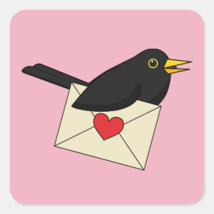 Sticker Carré From Blackbird et Love