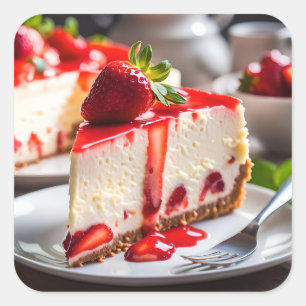 Sticker Carré Fromage aux fraises