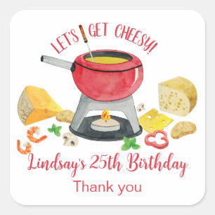 Sticker Carré Fromage Fondue Party