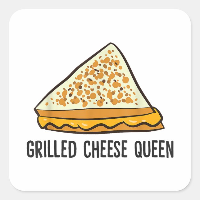 Sticker Carré Fromage Grillé Queen Funny Fromage Grillé (Devant)