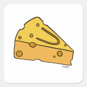 Sticker Carré Fromage Mignon Rieur