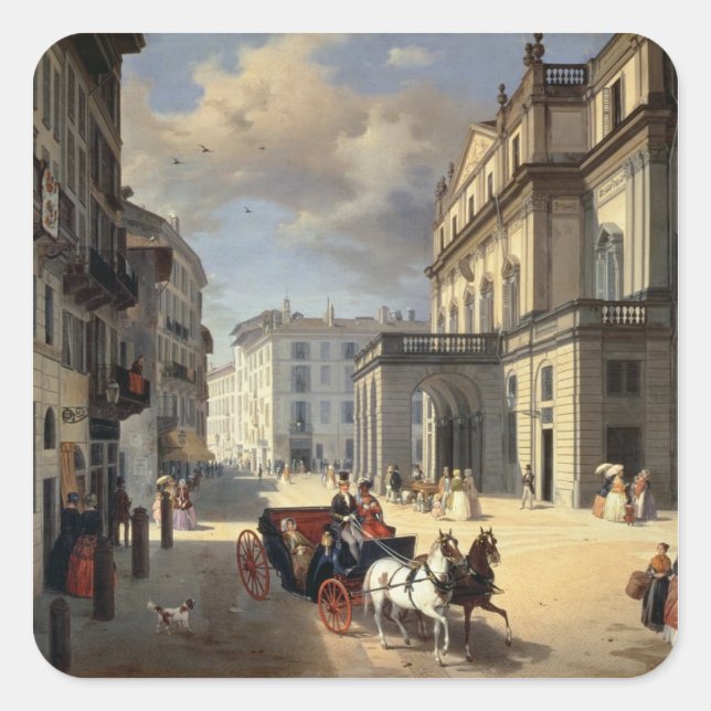 Sticker Carré Front du théâtre La Scala, 1852 (Devant)