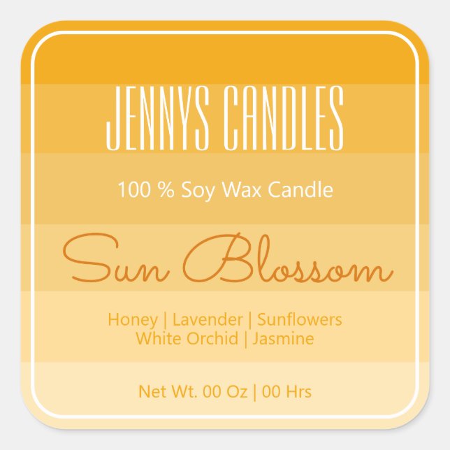 Sticker Carré Frontière Carré moderne Pastel Arc-en-ciel Ombre J (Devant)