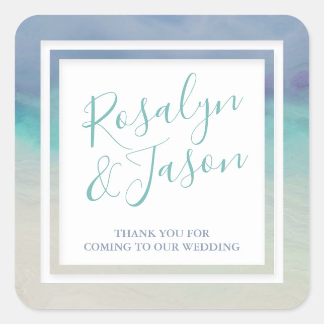 Sticker Carré Frontière océanique peinte (Devant)