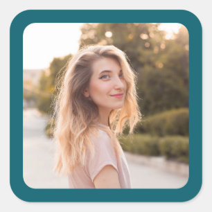 Sticker Carré Frontière Turquoise foncée