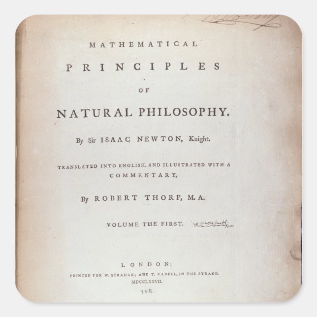 Sticker Carré Frontispiece au volume I (Devant)