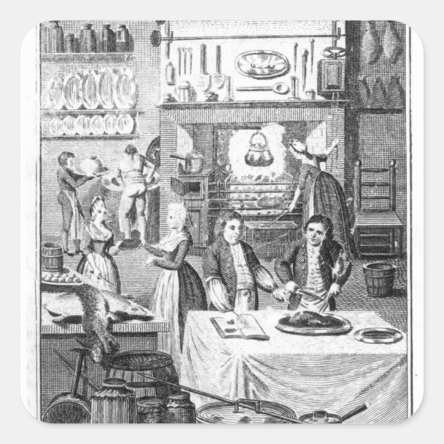 Sticker Carré Frontispiece de 'L'instructeur du ménage' (Devant)