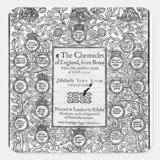 Sticker Carré Frontispiece de "The Chronicles of England" (Devant)