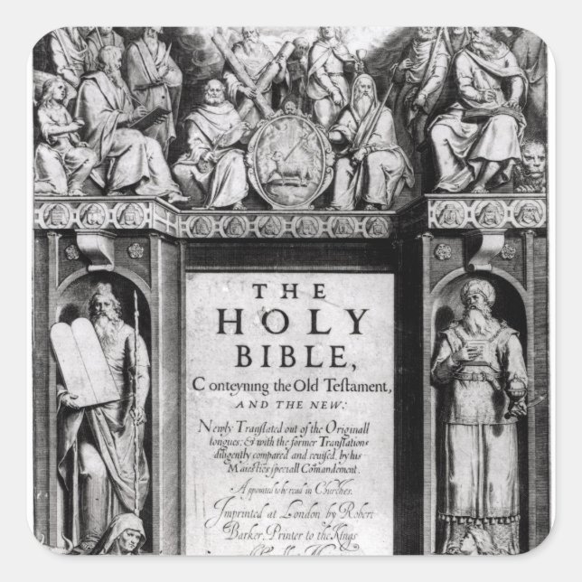 Sticker Carré Frontispiece to 'La Sainte Bible' (Devant)