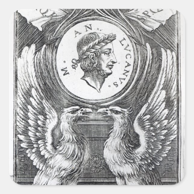 Sticker Carré Frontispiece to 'Lucan's Pharsalia' (Devant)