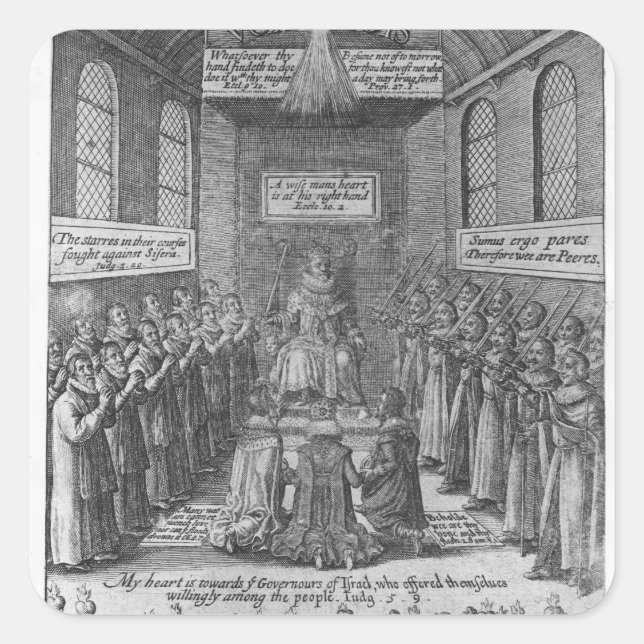 Sticker Carré Frontispiece to 'Vox Regis' de Thomas Scott (Devant)