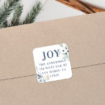Sticker Carré Frosty Winter Foliing Christmas Return Adresse<br><div class="desc">Cette étiquette d'adresse de retour de vacances moderne présente de belles aquarelles illustrant le feuillage délicat et les baies d'hiver sur un arrière - plan blanc. Customisez-le avec votre nom et votre adresse. ce design est coordonné avec nos cartes photos de vacances Frosty Winter Foliage... voir la collection pour plus...</div>