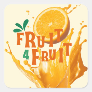 Sticker Carré Fruit 4 Fruit