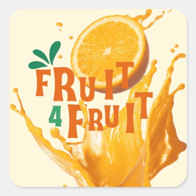 Sticker Carré Fruit 4 Fruit (Devant)