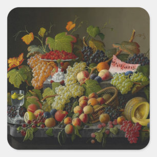 Sticker Carré Fruit abondant, 1858 (huile sur toile)