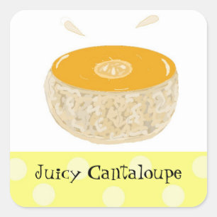 Sticker Carré Fruit de cantaloupe juteux